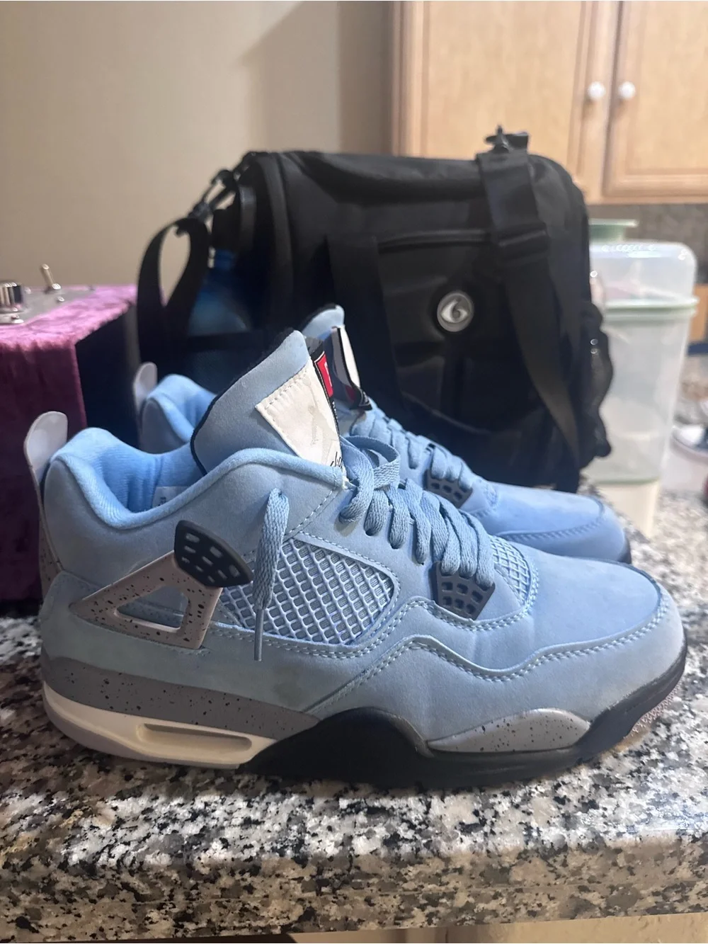 Light Blue Suede Basketball Shoes